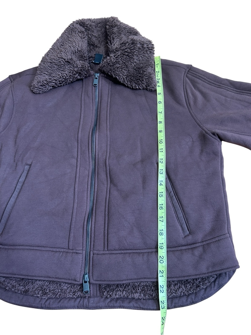 Athleta Dark Brown Westbound Sherpa Jacket Medium Faux Fur - Picture 6 of 6